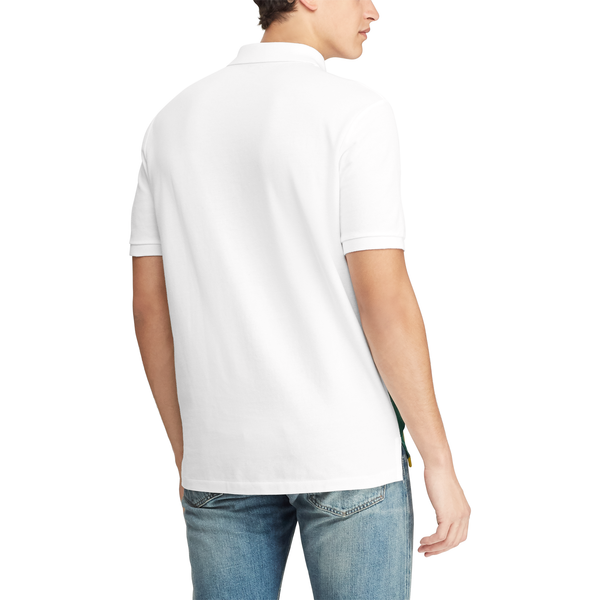 POLO RALPH LAUREN Custom Slim Fit Mesh Polo, White-OZNICO