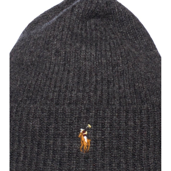 POLO RALPH LAUREN Signature Merino Cuff Hat, Grey-OZNICO