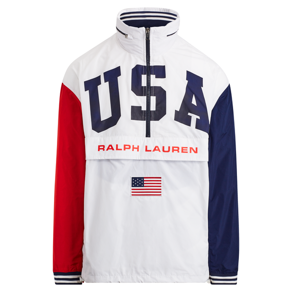 POLO RALPH LAUREN Water Repellent Popover White Multi OZNICO