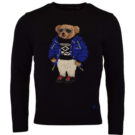 POLO RALPH LAUREN Wool Blend Knit Bear Sweater, Navy