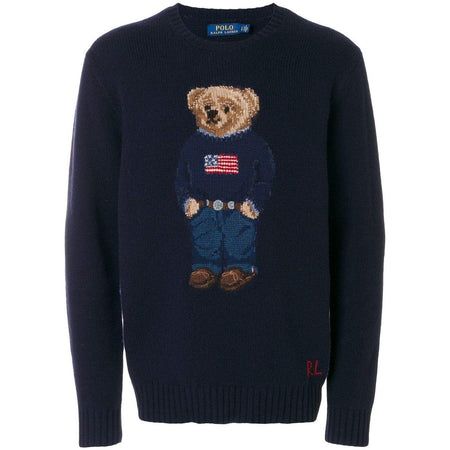 POLO RALPH LAUREN Wool Blend Bear Sweater, Navy