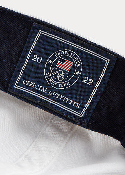 Polo Ralph Lauren Team USA Cotton Chino Ball Cap, White