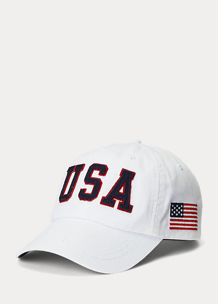 Polo Ralph Lauren Team USA Cotton Chino Ball Cap, White