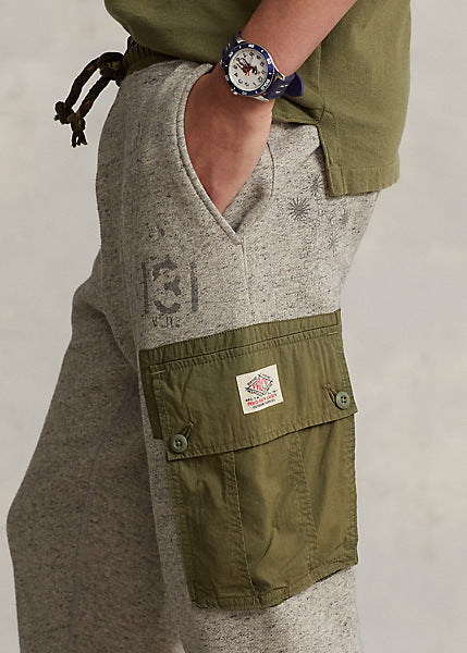 Polo Ralph Lauren Fleece Graphic Cargo Pant, Dark Vintage Heather