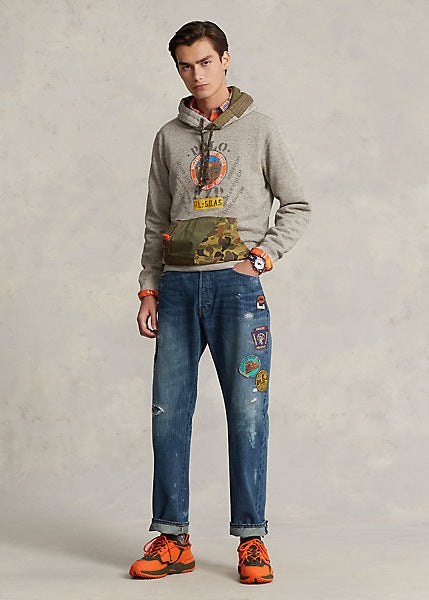 Polo Ralph Lauren Fleece Graphic Hoodie, Dark Vintage Heather Marl