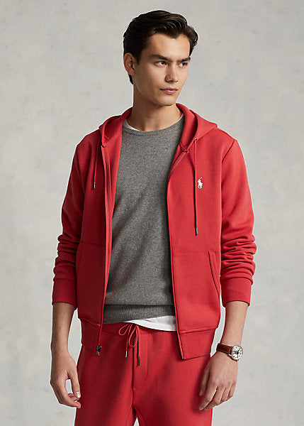 Polo Ralph Lauren Double-Knit Full-Zip Hoodie, Starboard Red