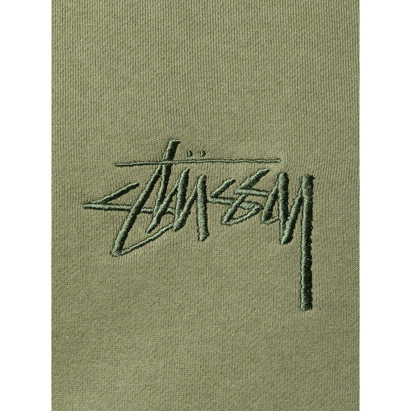 STUSSY Stock Appliqué Crewneck Sweatshirt, Olive-OZNICO