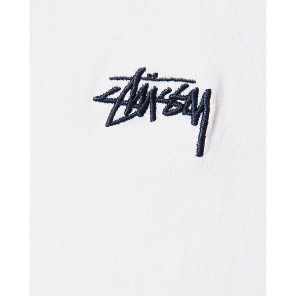 STUSSY Stock S/SL Crew T-Shirt, White-OZNICO