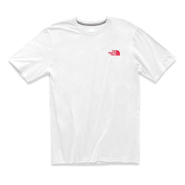 White and red north face deals t shirt