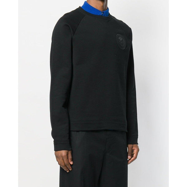 VERSACE COLLECTION Chest Logo Activewear Sweatshirt, Black-OZNICO