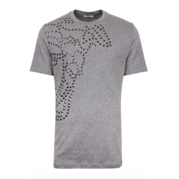 VERSACE Cross Studded T-Shirt, Grey – OZNICO