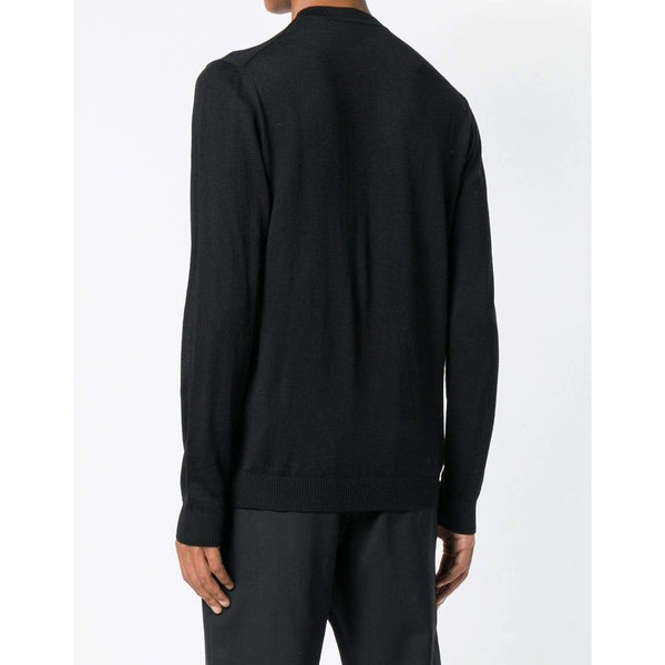 VERSACE COLLECTION Knitted Pullover Sweater, Black-OZNICO