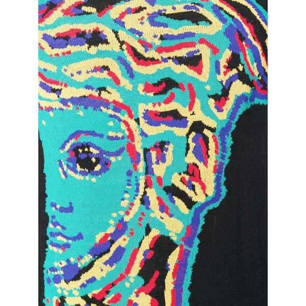 VERSACE COLLECTION Knitted Pullover Sweater, Black-OZNICO