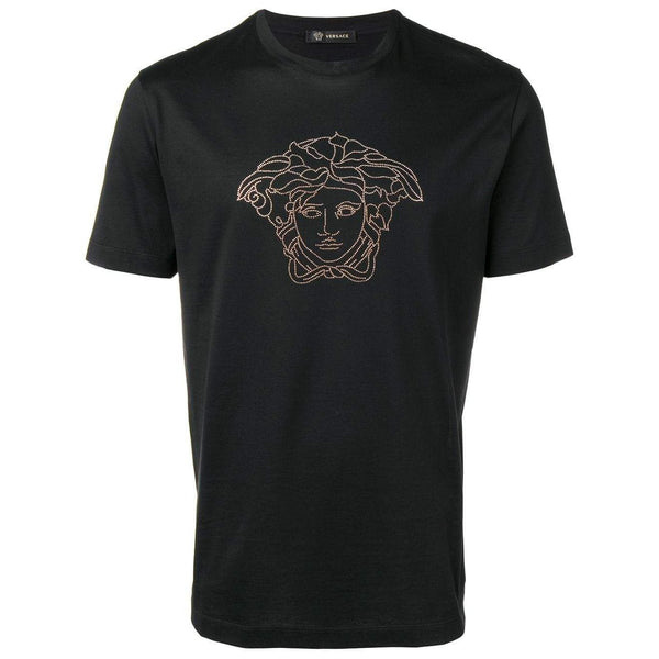 rack Frontier abort VERSACE Medusa Crystal-Embellished T-Shirt, Black – OZNICO