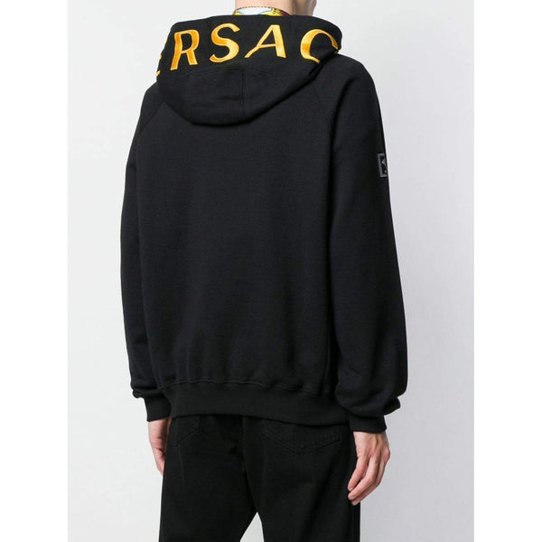 VERSACE Medusa Embroidered Hoodie, Black/ Gold-OZNICO