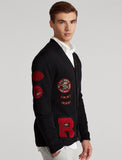 Polo Ralph Lauren Cotton Letterman Cardigan, Black