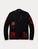 Polo Ralph Lauren Cotton Letterman Cardigan, Black