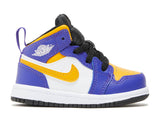 Jordan 1 Mid (TD), DARK CONCORD/TAXI-WHITE-BLACK