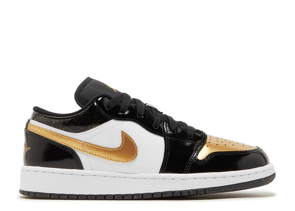 Air Jordan 1 Low SE (GS), BLACK/METALLIC GOLD-WHITE