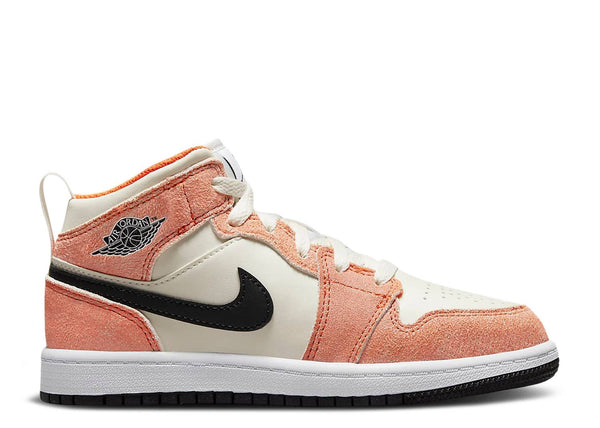 Jordan 1 Mid SE (PS), TEAM ORANGE/BLACK-SAIL-WHITE