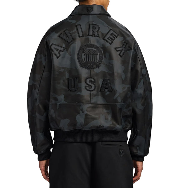 AVIREX LIMITED EDITION CAMO ICON JACKET, BLACK