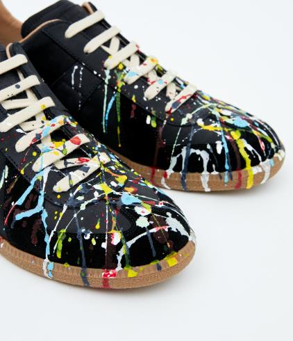Maison Margiela Replica Paint Splatter Sneaker, Black