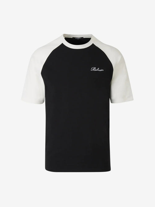 BALMAIN SIGNATURE T-SHIRT, BLACK