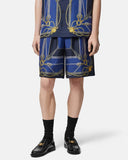 VERSACE NAUTICAL SILK SHORTS, Blue+Print