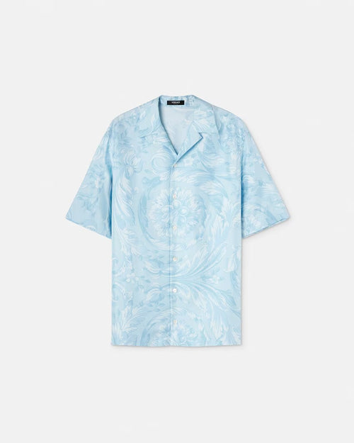 VERSACE BAROCCO SILK SHIRT, Blue+Print