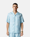 VERSACE BAROCCO SILK SHIRT, Blue+Print