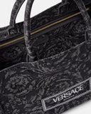 VERSACE BAROCCO ATHENA TOTE BAG, Black+Print