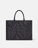 VERSACE BAROCCO ATHENA TOTE BAG, Black+Print