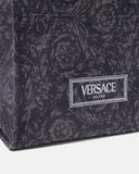 VERSACE BARCOCCO ATHENA LARGE TOTE BAG, Black+Print