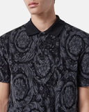 VERSACE BAROCCO SHORT-SLEEVED POLO SHIRT, Gray