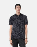 VERSACE BAROCCO SHORT-SLEEVED POLO SHIRT, Gray