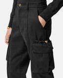 VERSACE CARGO PANTS, Black