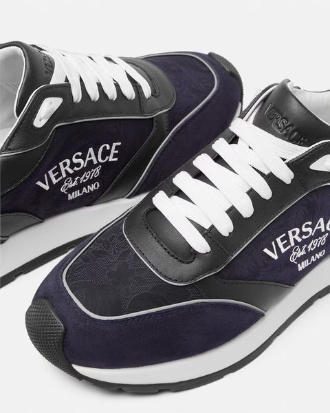 VERSACE MILANO RUNNER SNEAKERS,Blue