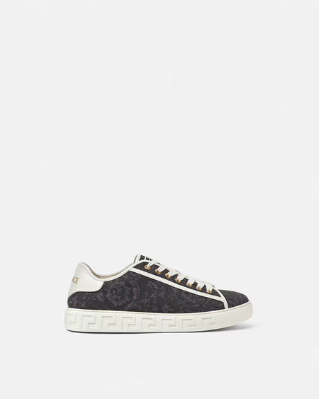 LANVIN CURB SNEAKERS, SILVER/BLACK