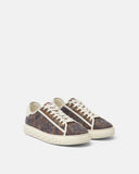 VERSACE BAROCCO GRECA SNEAKERS, BLACK+BROWN