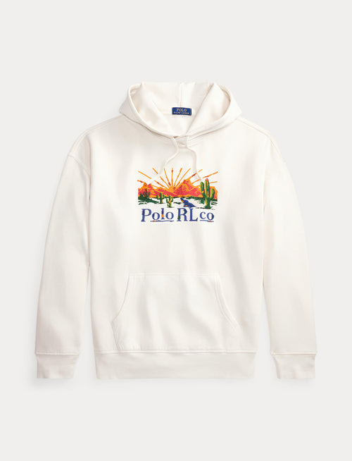 Polo Ralph Lauren Relaxed Fit Fleece Graphic Hoodie, White
