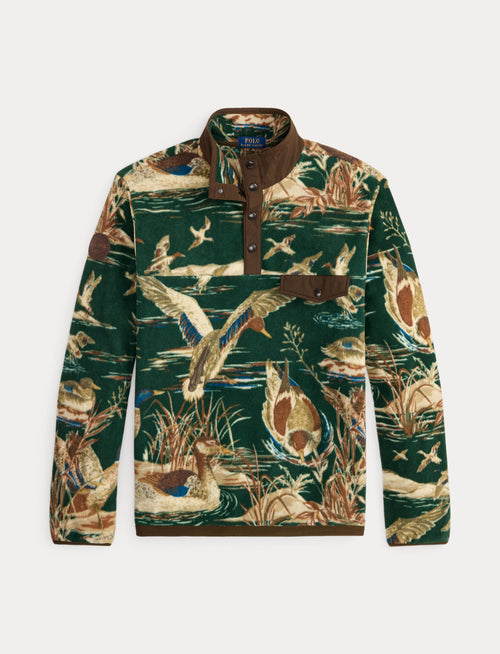 Polo Ralph Lauren Duck-Print Brushed Fleece Pullover, Duck Pond Scenic