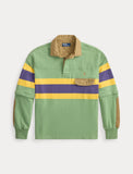 Polo Ralph Lauren Relaxed Fit Convertible Rugby Shirt, Green