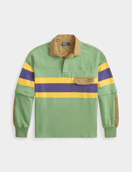 Polo Ralph Lauren Relaxed Fit Convertible Rugby Shirt, Green