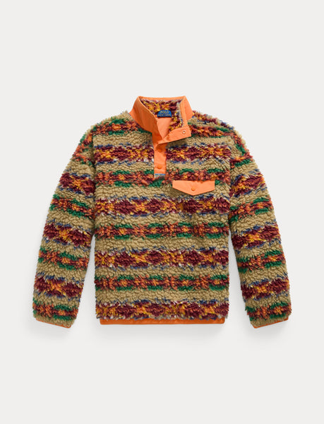Polo Ralph Lauren Relaxed Fit Pile Fleece Pullover, Red Multi