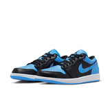 Air Jordan 1 Low, BLACK/BLACK-UNIVERSITY BLUE-WHITE