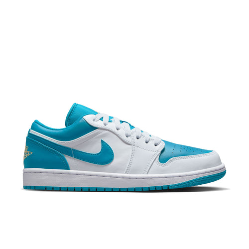 Air Jordan 1 Low, WHITE/CELESTIAL GOLD-AQUATONE