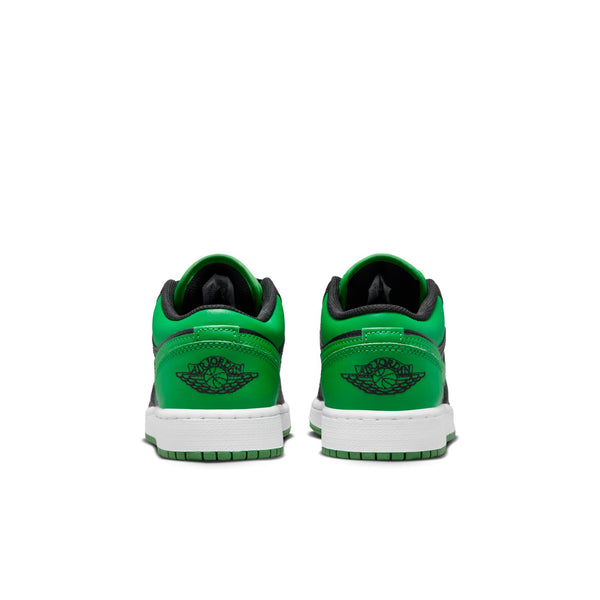 Air Jordan 1 Low (GS), BLACK/BLACK-LUCKY GREEN-WHITE