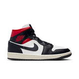 WMNS Air Jordan 1 Mid, BLACK/GYM RED-SAIL