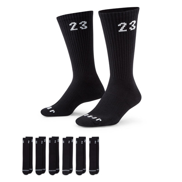 Jordan Essentials Crew Socks 6-Pack, BLACK/WHITE