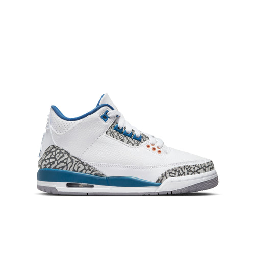 Air Jordan 3 Retro (GS), WHITE/METALLIC COPPER-TRUE BLUE